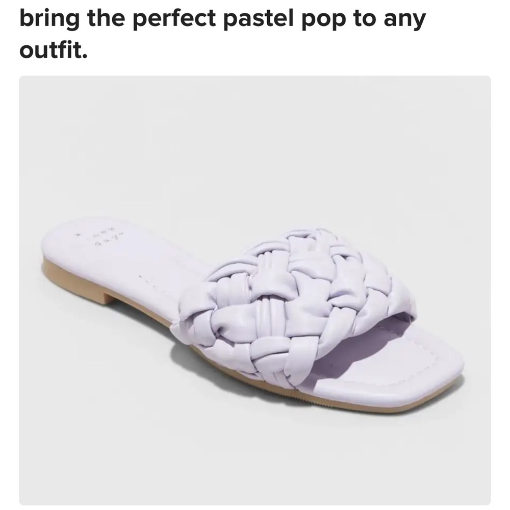 a new day Lavender Woven Slide Sandals